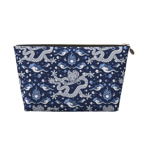 VOSERY Make-up-Tasche aus Leder, Kosmetiktasche, Reise-Kulturbeutel für Damen, Drachen-B-Make-up-Tasche, Organizer, niedliche Make-up-Tasche, wasserdichte Make-up-Tasche von VOSERY