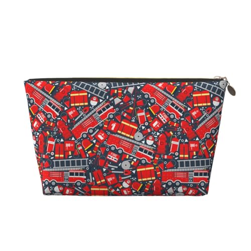 VOSERY Make-up-Tasche aus Leder, Kosmetiktasche, Reise-Kulturbeutel für Damen, Feuerschild, Make-up-Tasche, Organizer, niedliche Make-up-Tasche, wasserdichte Make-up-Tasche von VOSERY