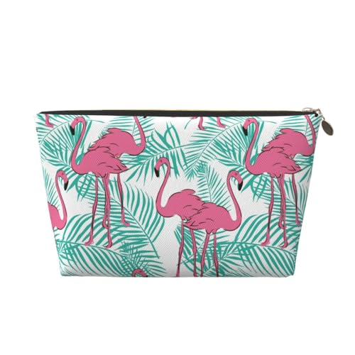VOSERY Make-up-Tasche aus Leder, Kosmetiktasche, Reise-Kulturbeutel für Damen, Flamingo-Druck, Make-up-Tasche, Organizer, niedliche Make-up-Tasche, wasserdichte Make-up-Tasche von VOSERY