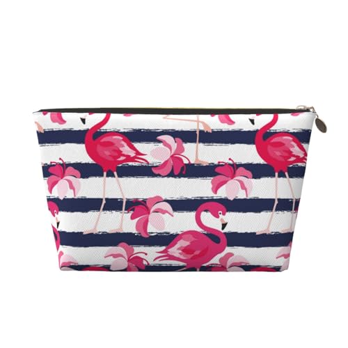 VOSERY Make-up-Tasche aus Leder, Kosmetiktasche, Reise-Kulturbeutel für Damen, Flamingos, Make-up-Tasche, Organizer, niedliche Make-up-Tasche, wasserdichte Make-up-Tasche von VOSERY