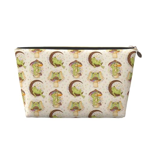 VOSERY Make-up-Tasche aus Leder, Kosmetiktasche, Reise-Kulturbeutel für Damen, Frosch-Make-up-Tasche, Organizer, niedliche Make-up-Tasche, wasserdichte Make-up-Tasche von VOSERY