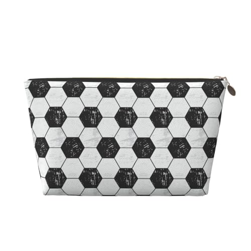 VOSERY Make-up-Tasche aus Leder, Kosmetiktasche, Reise-Kulturbeutel für Damen, Fußball-Make-up-Tasche, Organizer, niedliche Make-up-Tasche, wasserdichte Make-up-Tasche von VOSERY