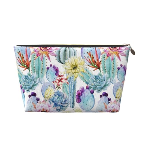VOSERY Make-up-Tasche aus Leder, Kosmetiktasche, Reise-Kulturbeutel für Damen, Kaktus-Make-up-Tasche, Organizer, niedliche Make-up-Tasche, wasserdichte Make-up-Tasche von VOSERY