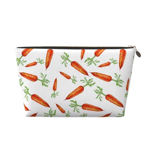 VOSERY Make-up-Tasche aus Leder, Kosmetiktasche, Reise-Kulturbeutel für Damen, Karotten, Make-up-Tasche, Organizer, niedliche Make-up-Tasche, wasserdichte Make-up-Tasche von VOSERY