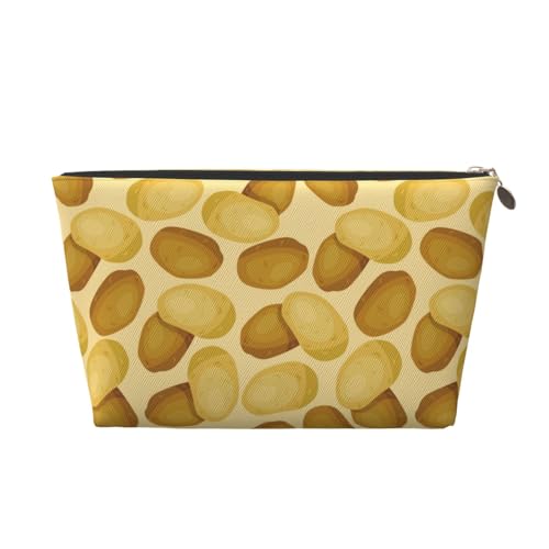 VOSERY Make-up-Tasche aus Leder, Kosmetiktasche, Reise-Kulturbeutel für Damen, Kartoffeldruck, Make-up-Tasche, Organizer, niedliche Make-up-Tasche, wasserdichte Make-up-Tasche von VOSERY