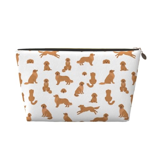 VOSERY Make-up-Tasche aus Leder, Kosmetiktasche, Reise-Kulturbeutel für Damen, Labrador Retriever, Hundekopf, Make-up-Tasche, Organizer, niedliche Make-up-Tasche, wasserdichte Make-up-Tasche von VOSERY