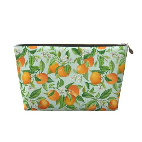 VOSERY Make-up-Tasche aus Leder, Kosmetiktasche, Reise-Kulturbeutel für Damen, Mandarine, Make-up-Tasche, Organizer, niedliche Make-up-Tasche, wasserdichte Make-up-Tasche von VOSERY