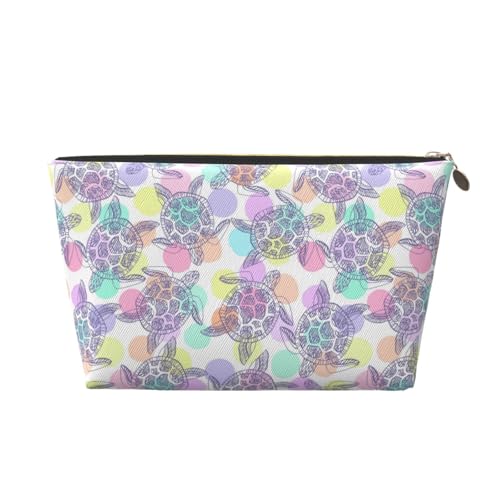 VOSERY Make-up-Tasche aus Leder, Kosmetiktasche, Reise-Kulturbeutel für Damen, Meeresschildkröten, Make-up-Tasche, Organizer, niedliche Make-up-Tasche, wasserdichte Make-up-Tasche von VOSERY