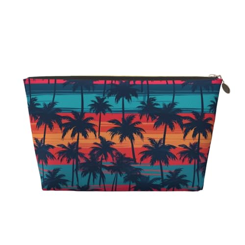 VOSERY Make-up-Tasche aus Leder, Kosmetiktasche, Reise-Kulturbeutel für Damen, Palmen_AN Make-up-Tasche, Organizer, niedliche Make-up-Tasche, wasserdichte Make-up-Tasche von VOSERY