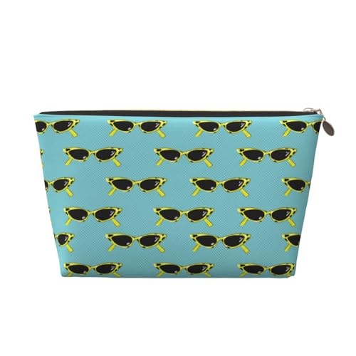 VOSERY Make-up-Tasche aus Leder, Kosmetiktasche, Reise-Kulturbeutel für Damen, Retro-Sommer-Sonnenbrille, Make-up-Tasche, Organizer, niedliche Make-up-Tasche, wasserdichte Make-up-Tasche VOSERY Make-up-Tasche aus Leder, Kosmetiktasche, Reise-Kulturbeutel für Damen, Retro-Sommer-Sonnenbrille, Make-up-Tasche, Organizer, niedliche Make-up-Tasche, wasserdichte Make-up-Tasche von VOSERY