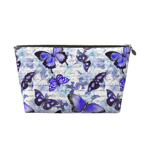 VOSERY Make-up-Tasche aus Leder, Kosmetiktasche, Reise-Kulturbeutel für Damen, Schmetterlinge, Make-up-Tasche, Organizer, niedliche Make-up-Tasche, wasserdichte Make-up-Tasche von VOSERY