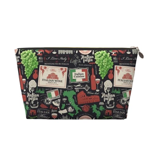 VOSERY Make-up-Tasche aus Leder, Kosmetiktasche, Reise-Kulturbeutel für Damen, Stempelmuster, Trauben-Make-up-Tasche, Organizer, niedliche Make-up-Tasche, wasserdichte Make-up-Tasche von VOSERY