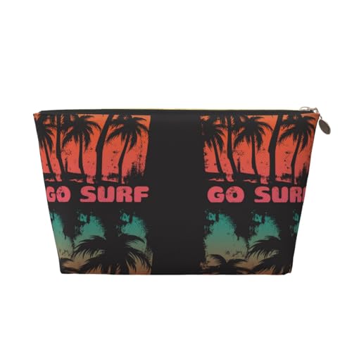 VOSERY Make-up-Tasche aus Leder, Kosmetiktasche, Reise-Kulturbeutel für Damen, Surfer, Make-up-Tasche, Organizer, niedliche Make-up-Tasche, wasserdichte Make-up-Tasche von VOSERY