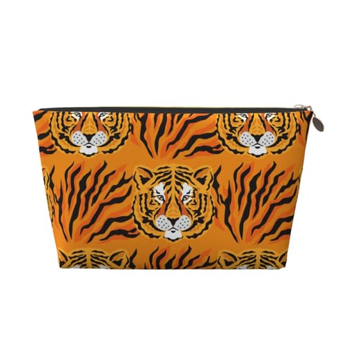 VOSERY Make-up-Tasche aus Leder, Kosmetiktasche, Reise-Kulturbeutel für Damen, Tiger-Make-up-Tasche, Organizer, niedliche Make-up-Tasche, wasserdichte Make-up-Tasche von VOSERY