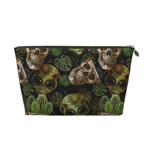 VOSERY Make-up-Tasche aus Leder, Kosmetiktasche, Reise-Kulturbeutel für Damen, Totenkopf-Kaktus-Muster, Make-up-Tasche, Organizer, niedliche Make-up-Tasche, wasserdichte Make-up-Tasche VOSERY Make-up-Tasche aus Leder, Kosmetiktasche, Reise-Kulturbeutel für Damen, Totenkopf-Kaktus-Muster, Make-up-Tasche, Organizer, niedliche Make-up-Tasche, wasserdichte Make-up-Tasche von VOSERY