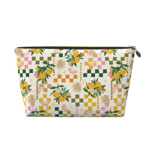 VOSERY Make-up-Tasche aus Leder, Kosmetiktasche, Reise-Kulturbeutel für Damen, Zitronenmuster, Make-up-Tasche, Organizer, niedliche Make-up-Tasche, wasserdichte Make-up-Tasche von VOSERY