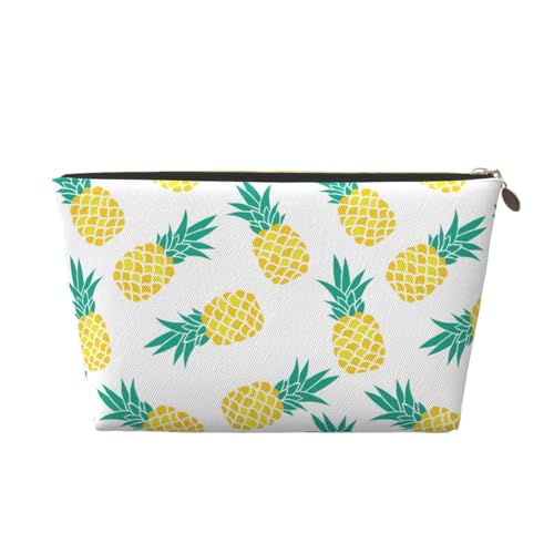 VOSERY Make-up-Tasche aus Leder, Kosmetiktasche, Reise-Kulturbeutel für Damen, frische Ananas-Make-up-Tasche, Organizer, niedliche Make-up-Tasche, wasserdichte Make-up-Tasche von VOSERY