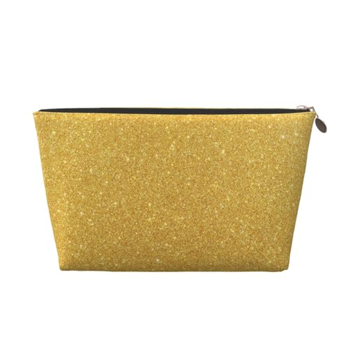 VOSERY Make-up-Tasche aus Leder, Kosmetiktasche, Reise-Kulturbeutel für Damen, goldfarben, glänzend, Make-up-Tasche, Organizer, niedliche Make-up-Tasche, wasserdichte Make-up-Tasche von VOSERY