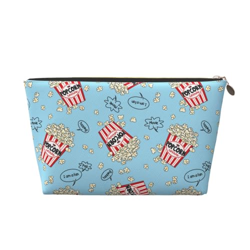 VOSERY Make-up-Tasche aus Leder, Kosmetiktasche, Reise-Kulturbeutel für Damen, köstliche Popcorn-Make-up-Tasche, Organizer, niedliche Make-up-Tasche, wasserdichte Make-up-Tasche von VOSERY
