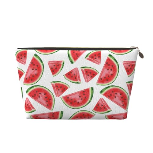 VOSERY Make-up-Tasche aus Leder, Kosmetiktasche, Reise-Kulturbeutel für Damen, niedlich, Wassermelonen-Rot, Make-up-Tasche, Organizer, niedliche Make-up-Tasche, wasserdichte Make-up-Tasche von VOSERY