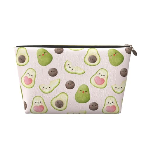VOSERY Make-up-Tasche aus Leder, Kosmetiktasche, Reise-Kulturbeutel für Damen, niedlicher Avocado-Organizer, niedliche Make-up-Tasche, wasserdichte Make-up-Tasche von VOSERY