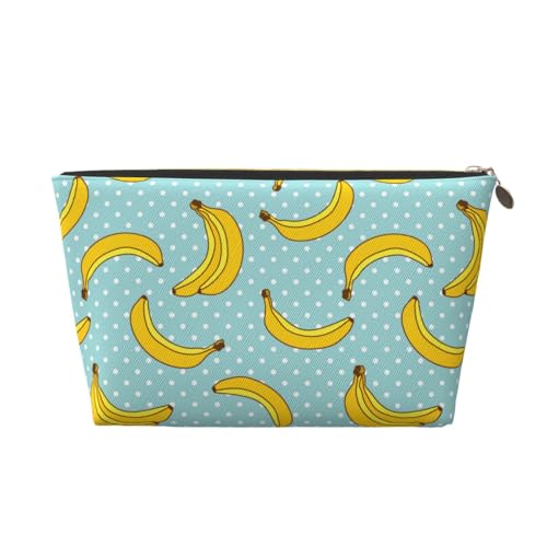 VOSERY Make-up-Tasche aus Leder, Kosmetiktasche, Reise-Kulturbeutel für Damen, niedlicher Bananen-Sternenhimmel, Make-up-Tasche, Organizer, niedliche Make-up-Tasche, wasserdichte Make-up-Tasche von VOSERY