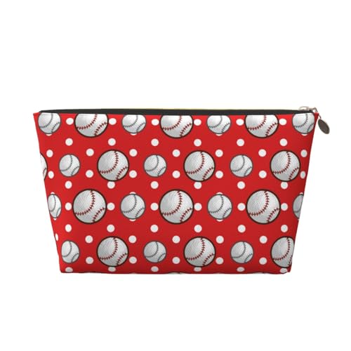 VOSERY Make-up-Tasche aus Leder, Kosmetiktasche, Reise-Kulturbeutel für Damen, niedlicher Baseball-C-Make-up-Tasche, Organizer, niedliche Make-up-Tasche, wasserdichte Make-up-Tasche von VOSERY