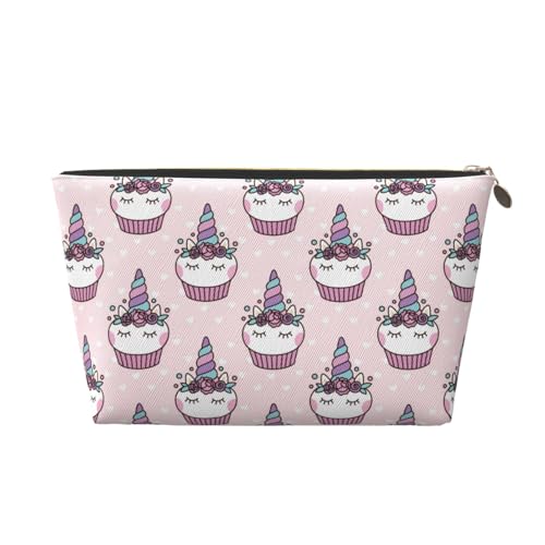 VOSERY Make-up-Tasche aus Leder, Kosmetiktasche, Reise-Kulturbeutel für Damen, niedlicher Cupcake-Make-up-Tasche, Organizer, niedliche Make-up-Tasche, wasserdichte Make-up-Tasche von VOSERY