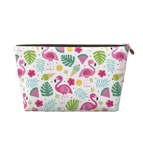 VOSERY Make-up-Tasche aus Leder, Kosmetiktasche, Reise-Kulturbeutel für Damen, niedlicher Flamingo-C, Make-up-Tasche, Organizer, niedliche Make-up-Tasche, wasserdichte Make-up-Tasche von VOSERY