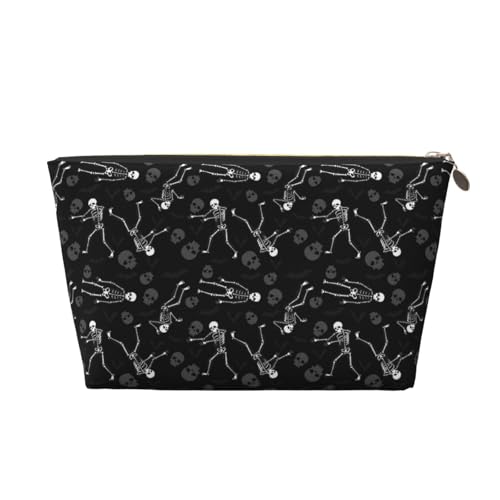 VOSERY Make-up-Tasche aus Leder, Kosmetiktasche, Reise-Kulturbeutel für Damen, niedlicher Totenkopf-Make-up-Tasche, Organizer, niedliche Make-up-Tasche, wasserdichte Make-up-Tasche von VOSERY