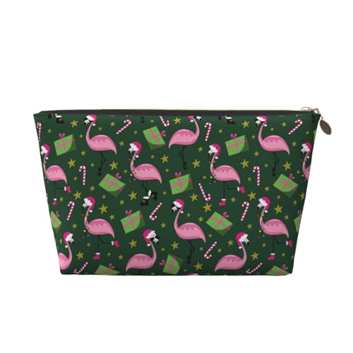 VOSERY Make-up-Tasche aus Leder, Kosmetiktasche, Reise-Kulturbeutel für Damen, niedlicher Weihnachtsvogel, Make-up-Tasche, Organizer, niedliche Make-up-Tasche, wasserdichte Make-up-Tasche von VOSERY