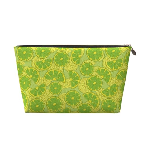 VOSERY Make-up-Tasche aus Leder, Kosmetiktasche, Reise-Kulturbeutel für Damen, niedliches Limettengrün, Make-up-Tasche, Organizer, niedliche Make-up-Tasche, wasserdichte Make-up-Tasche von VOSERY