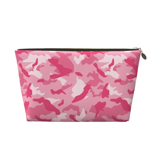 VOSERY Make-up-Tasche aus Leder, Kosmetiktasche, Reise-Kulturbeutel für Damen, rosa Camouflage-Make-up-Tasche, Organizer, niedliche Make-up-Tasche, wasserdichte Make-up-Tasche von VOSERY