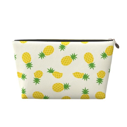 VOSERY Make-up-Tasche aus Leder, Kosmetiktasche, Reise-Kulturbeutel für Damen, süße Ananas-Make-up-Tasche, Organizer, niedliche Make-up-Tasche, wasserdichte Make-up-Tasche von VOSERY