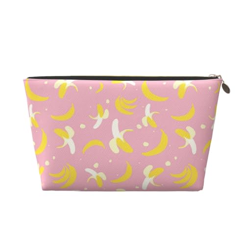VOSERY Make-up-Tasche aus Leder, Kosmetiktasche, Reise-Kulturbeutel für Damen, süße Bananen-Make-up-Tasche, Organizer, niedliche Make-up-Tasche, wasserdichte Make-up-Tasche von VOSERY