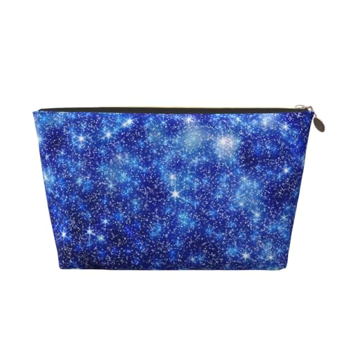 VOSERY Make-up-Tasche aus Leder, Kosmetiktasche, Reise-Kulturbeutel für Damen, verschwommener Stern, Schnee, Weihnachten, Make-up-Tasche, Organizer, niedliche Make-up-Tasche, wasserdichte von VOSERY