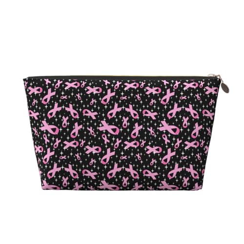 VOSERY Make-up-Tasche aus Leder, Kosmetiktasche, Reise-Kulturbeutel für Frauen, Brustkrebsbewusstsein, Make-up-Tasche, Organizer, niedliche Make-up-Tasche, wasserdichte Make-up-Tasche von VOSERY