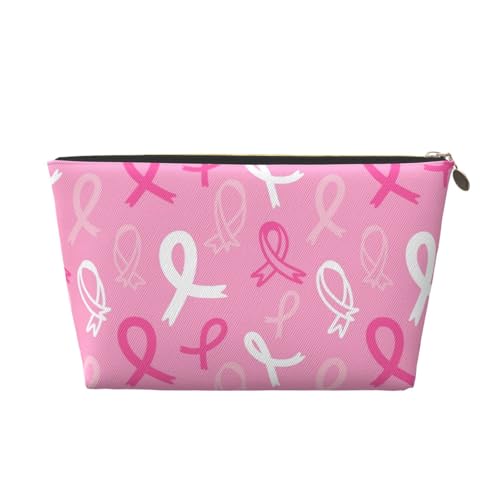 VOSERY Make-up-Tasche aus Leder, Kosmetiktasche, Reise-Kulturbeutel für Frauen, Brustkrebsbewusstsein, Make-up-Tasche, Organizer, niedliche Make-up-Tasche, wasserdichte Make-up-Tasche von VOSERY