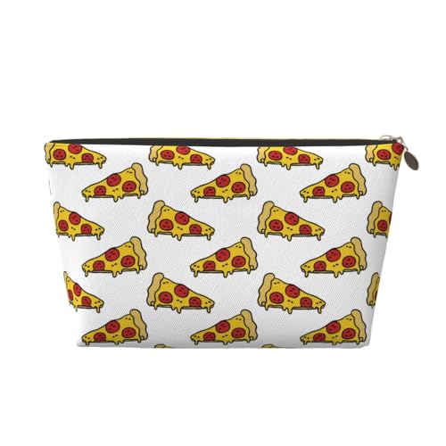 VOSERY Make-up-Tasche aus Leder, Kosmetiktasche, Reise-Kulturbeutel für Frauen, Pizza-Make-up-Tasche, Organizer, niedliche Make-up-Tasche, wasserdichte Make-up-Tasche von VOSERY