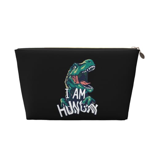 VOSERY Make-up-Tasche aus Leder, Kosmetiktasche, Reise-Kulturbeutel für Frauen, hungrige Dinosaurier, Make-up-Tasche, Organizer, niedliche Make-up-Tasche, wasserdichte Make-up-Tasche von VOSERY