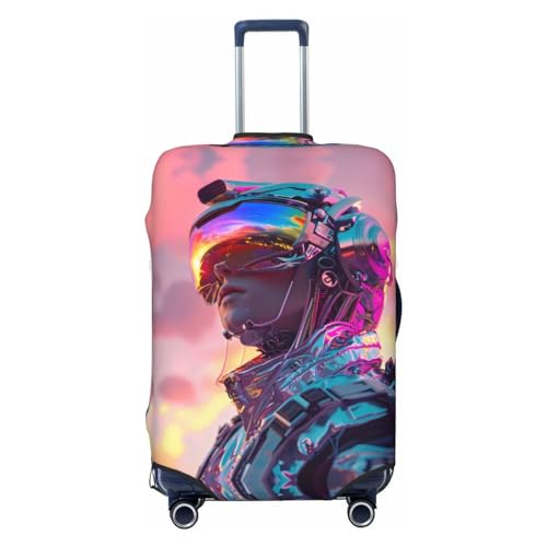 VOSERY Reisegepäckhülle – Futuristische Frau, waschbare Kofferabdeckungen, Schutz, passend für 45,7 - 81,3 cm Gepäck, Schwarz, X-Large VOSERY Reisegepäckhülle – Futuristische Frau, waschbare Kofferabdeckungen, Schutz, passend für 45,7 - 81,3 cm Gepäck, Schwarz, X-Large von VOSERY