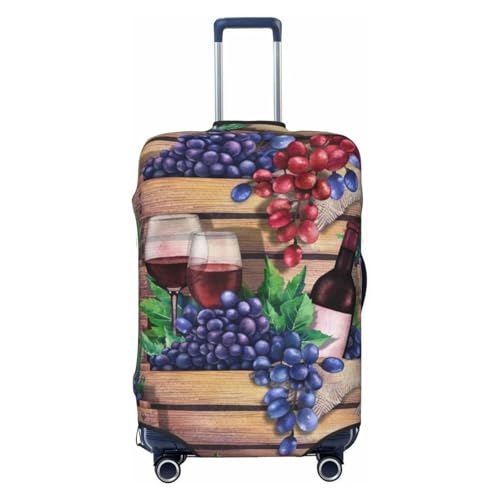 VOSERY Reisegepäckhülle – Gläser Rotwein, 1 waschbare Kofferabdeckung, passend für 45,7 - 81,3 cm Gepäck, Schwarz, X-Large von VOSERY