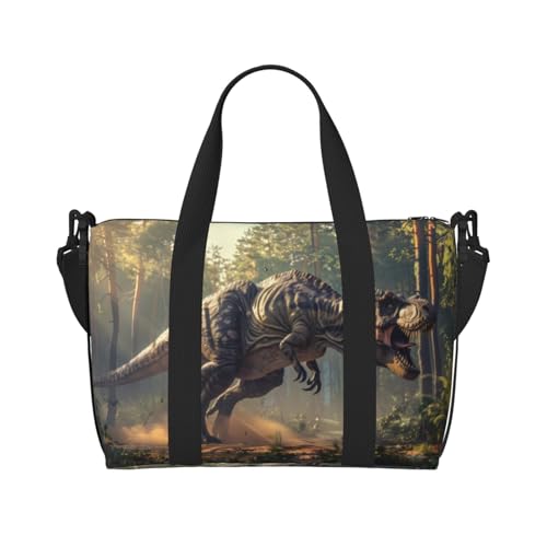 VOSERY Reisetasche, Dschungel-Dinosaurier-Wochenendtasche, Handgepäcktasche für Damen, Reiseutensilien, Sport, Turnbeutel für Herren, Übernachtungstasche, Gepäcktasche, persönliche Gegenstände von VOSERY