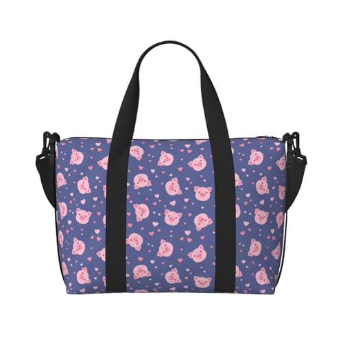 VOSERY Reisetasche, Pink Love Cute Pig Weekender Bag Carry On Duffle Bags for Women, Travel Essentials Sport Gym Bag for Men, Overnight Bag Luggage Bag Personal Item Bag VOSERY Reisetasche, Pink Love Cute Pig Weekender Bag Carry On Duffle Bags for Women, Travel Essentials Sport Gym Bag for Men, Overnight Bag Luggage Bag Personal Item Bag von VOSERY