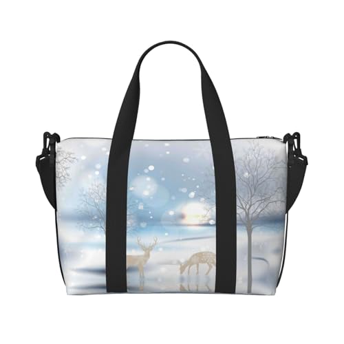 VOSERY Reisetasche, Weihnachts-Hirsch-Wochenendtasche, Handgepäcktasche für Damen, Reiseutensilien, Sport, Turnbeutel für Herren, Übernachtungstasche, Gepäcktasche, persönliche Gegenstände von VOSERY