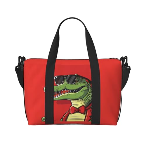 VOSERY Reisetasche, cooles Krokodil mit Sonnenbrille, Wochenendtasche, Handgepäcktasche für Damen, Reiseutensilien, Sport, Turnbeutel für Herren, Übernachtungstasche, Gepäcktasche, persönliche VOSERY Reisetasche, cooles Krokodil mit Sonnenbrille, Wochenendtasche, Handgepäcktasche für Damen, Reiseutensilien, Sport, Turnbeutel für Herren, Übernachtungstasche, Gepäcktasche, persönliche von VOSERY