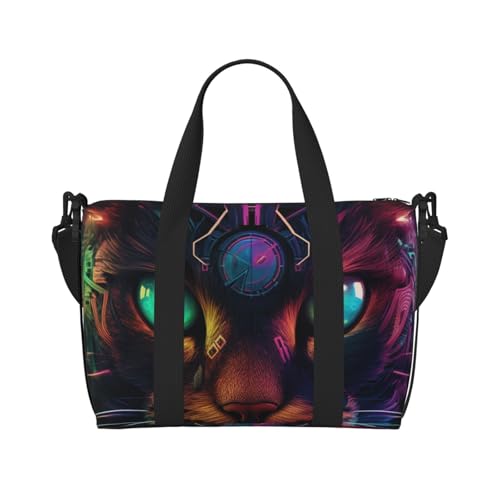 VOSERY Reisetasche, futuristische Cat-Kriegertasche, Wochenendtasche, Handgepäcktasche für Damen, Reiseutensilien, Sport, Turnbeutel für Herren, Übernachtungstasche, Gepäcktasche, persönliche VOSERY Reisetasche, futuristische Cat-Kriegertasche, Wochenendtasche, Handgepäcktasche für Damen, Reiseutensilien, Sport, Turnbeutel für Herren, Übernachtungstasche, Gepäcktasche, persönliche von VOSERY