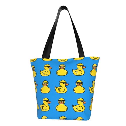 VOSERY Tragetasche für Damen, Cartoon-Ente mit Brille, Tragetasche mit Reißverschluss und Innentaschen, ästhetische Schulterhandtaschen VOSERY Tragetasche für Damen, Cartoon-Ente mit Brille, Tragetasche mit Reißverschluss und Innentaschen, ästhetische Schulterhandtaschen von VOSERY