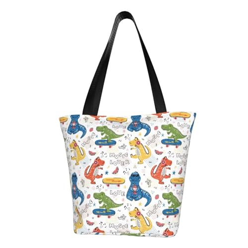 VOSERY Tragetasche für Damen, Dinosaurier-Tragetasche mit Reißverschluss und Innentaschen, ästhetische Schulterhandtaschen von VOSERY