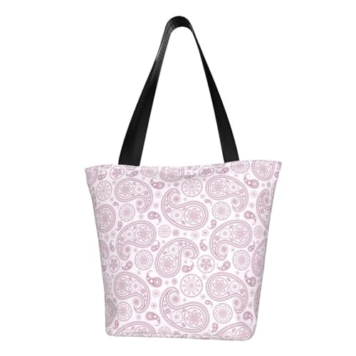 VOSERY Tragetasche für Damen, Mauve Paisley Tote Bag mit Reißverschluss und Innentaschen, ästhetische Schulterhandtaschen von VOSERY